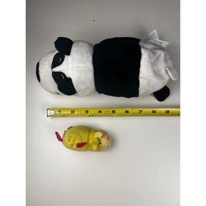 2 Flip Zoo Bei Bei Panda Ember Red Dragon Reversible Plush mini Brown Dog